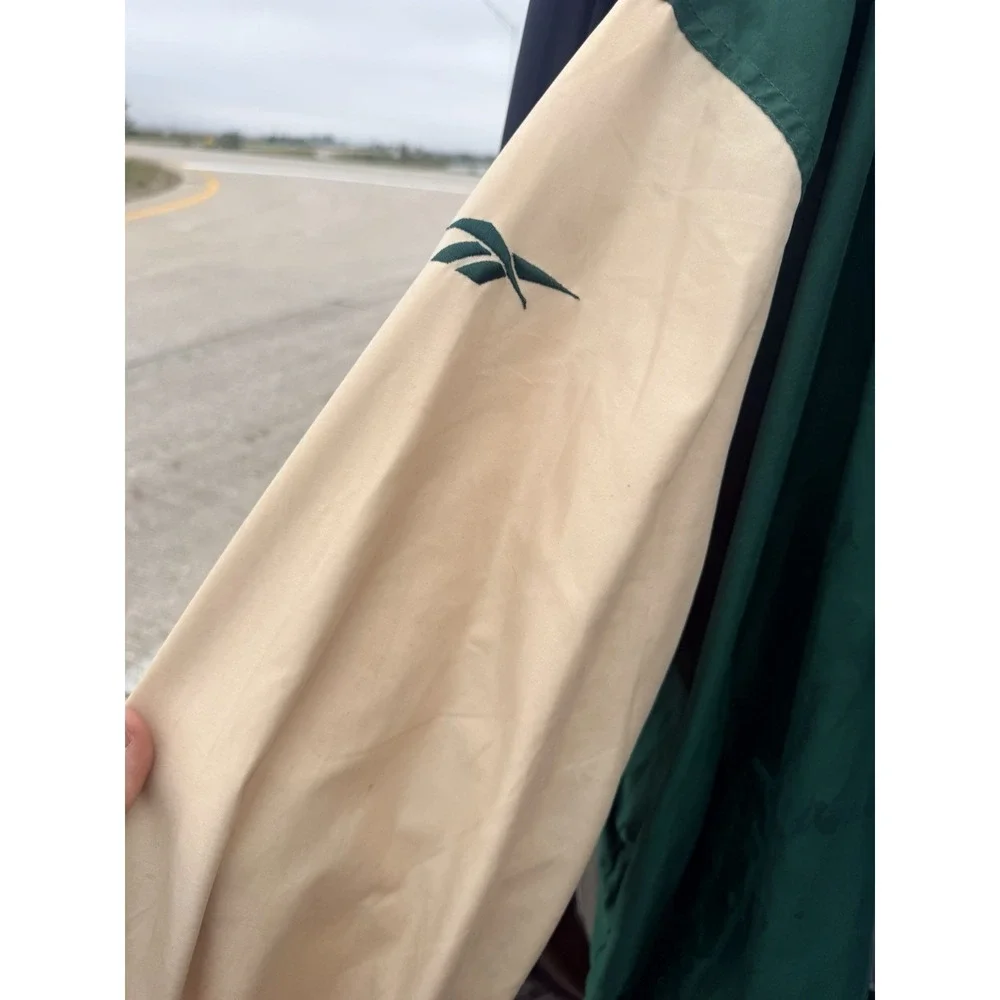 Vintage Reebok Green Bay Packers Jacket Mens XXL NFL Green Snap Spellout